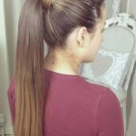 Long Elegant Ponytail with a Puff- French braid ponytails