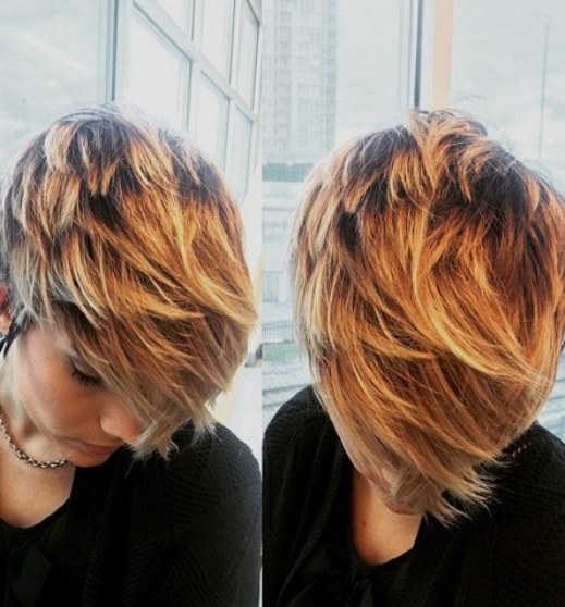 Long Pixie- brown Balayage short hair looks