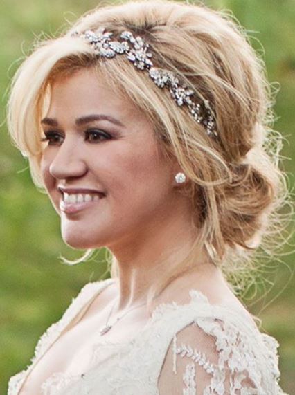 Loose Updo with a Fancy Headband- Wedding hairstyles for medium hair