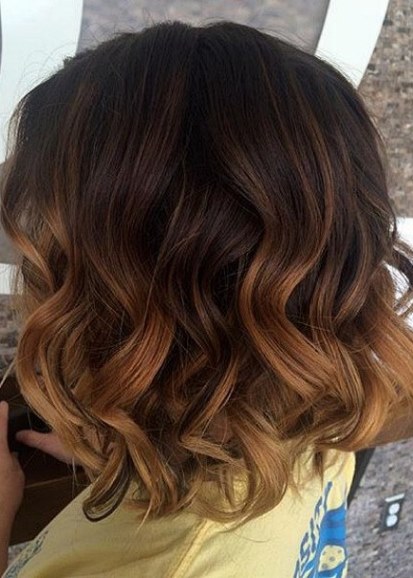 Medium Beach Waves- brown Balayage short hair looks