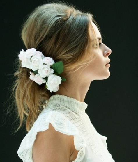 Messy Pony with a Bouffant- Wedding hairstyles for medium hair