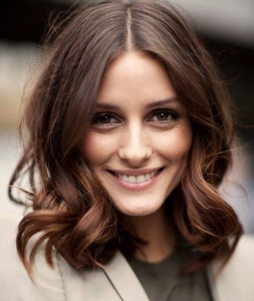 Mid-length Wavy Brunette Hairstyles