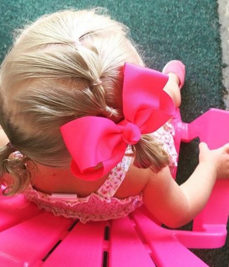 Multi Ponytail with a Bow- Baby girl hairstyles