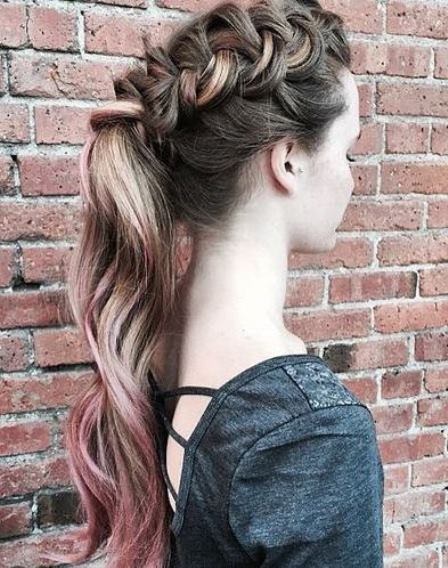 Multicolored Jumbo Braid- French braid ponytails