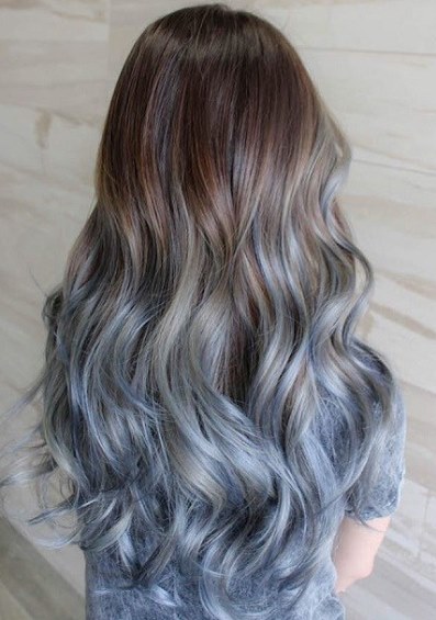 Oil Slick Ombre- Blue ombre hairstyles