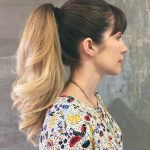 Ombre Ponytail with Bangs Wavy Ponytail hairstyles