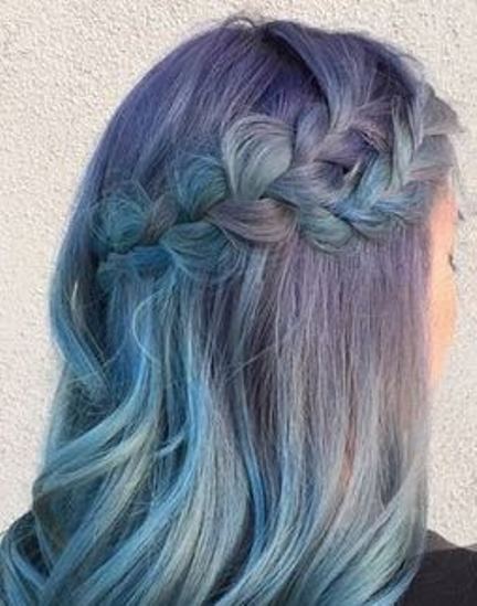 Pastel Blue Hairstyles Soft Waves