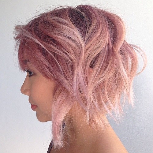 Pretty in Pink Short Straight Hairstyles and Haircuts