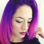 Purple to Cool Pink ombre hairstyles