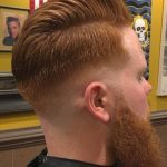 Shaved with Side Part Pomp- Shaved sides hairstyles and haircuts for men
