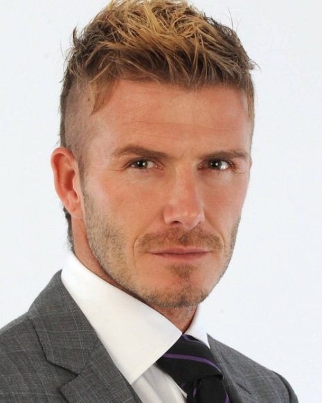 Short Edgy Haircut with Temple Shaves- David Beckham Haircuts