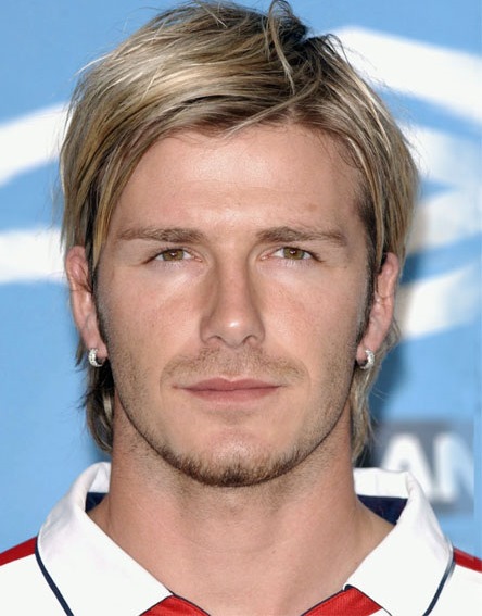 Short-to-Medium Haircut with an Angled Quiff- David Beckham Haircuts