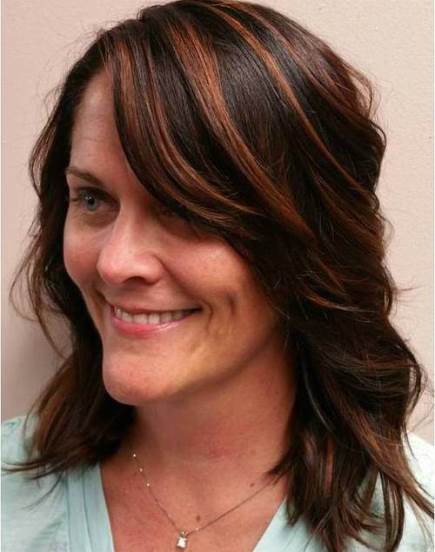 Shoulder Grazing Haircut with Layered Ends- Ideas for thick hair