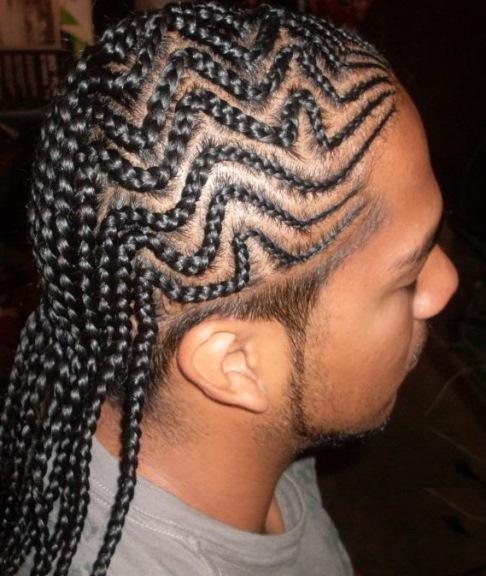 Simple traditional zig zag braids for men