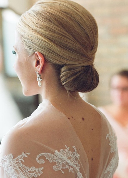 Sleek Updo- Wedding hairstyles for medium hair