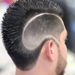 Spiral Carved Haircut with a Side Shaved- Sides shaved hairstyles and haircuts for men