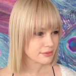 Straight Blonde with Thin Bangs Short Fringe Hairstyles