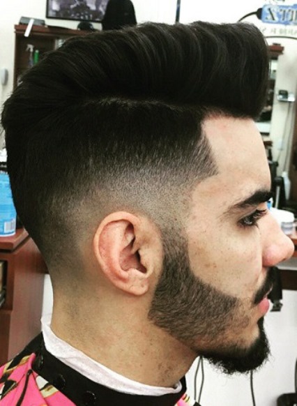 Long Top Short Sides Style with Shaved Part- Side parted Men's hairstyles