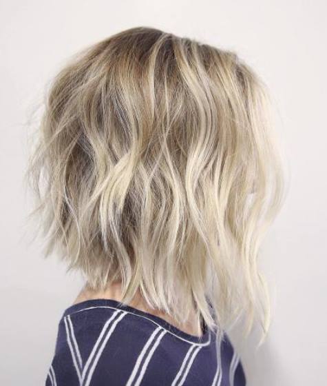 Sun Kissed Wavy Lob- Bob hairstyles