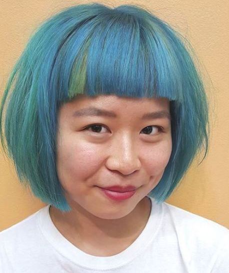 Turquoise Blue Bob- Pastel blue hairstyles