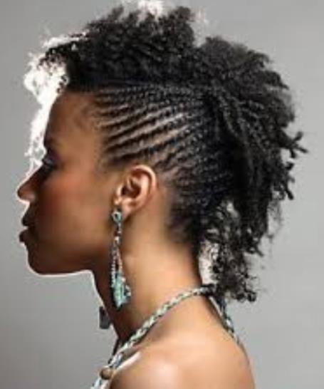 Twisted Fauxhawk- Black braid hairstyles