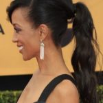 Volumized Ponytail with Bangs- Black hairstyles with bangs