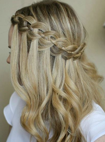 Waterfall Braids- Festive Hairstyles