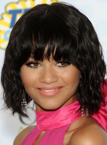 Collarbone Bob with Wispy Bangs- Black hairstyles with bangs