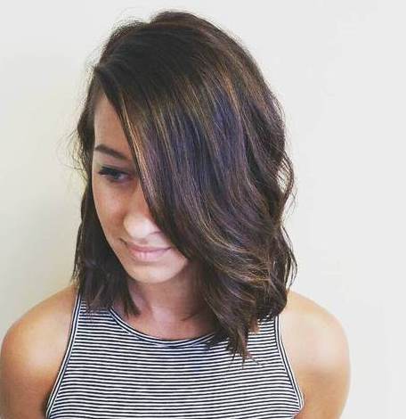 Wavy Lob- Asymmetrical bobs