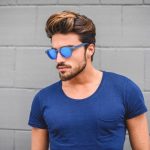 Wavy Pompadour with Highlights Hairstyles for Men with Round Faces