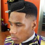 Curly Hairstyles for Black Men with curved part