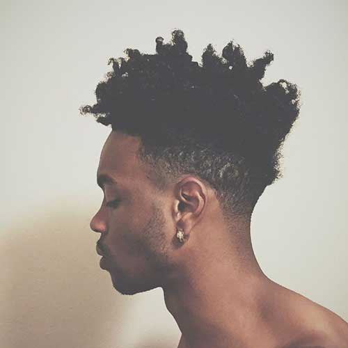 Short Side Curly Hairstyles for Black Men