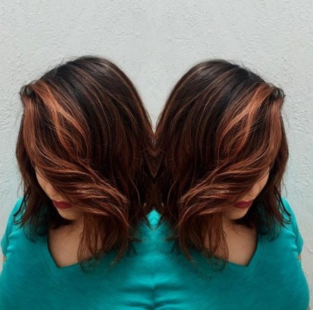 Shaggy Bob with Highlights- brown Balayage short hair looks