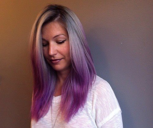  Purple on Grey Hair Lavender Ombre Hair and Purple Ombre