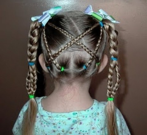 The Criss-Crossed Hair Braided Ponytails for Girls