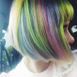 Rainbow Highlights Blunt Bob Hairstyles
