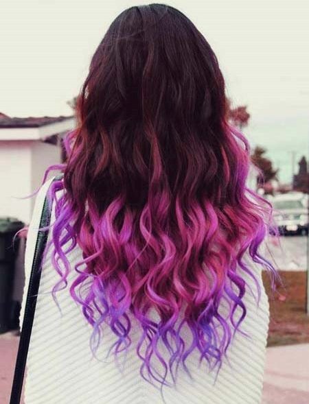  With Pink Lavender Ombre Hair and Purple Ombre