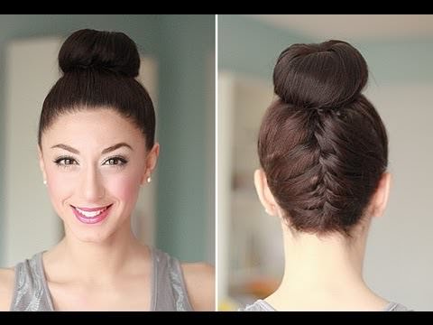 French Braided Bun Sporty Hairstyles for Women