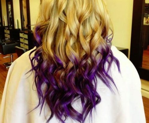 With the Blend of Sky Blue Lavender Ombre Hair and Purple Ombre