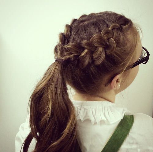 Double French with Pony Braided Ponytails for Girls