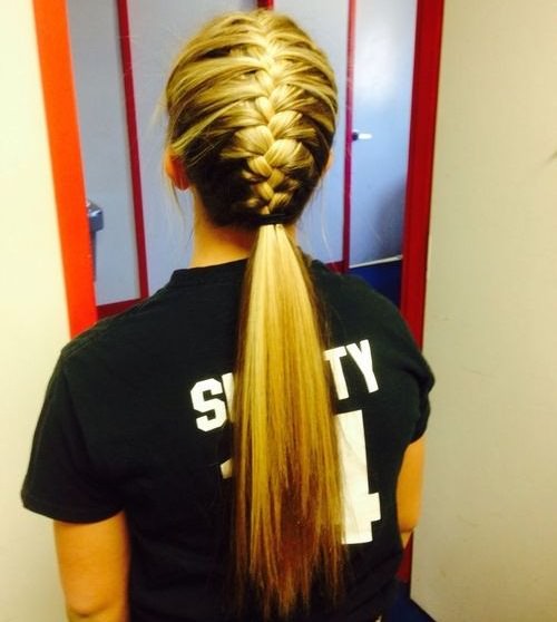 A Tight French Braid Sporty Hairstyles for Women