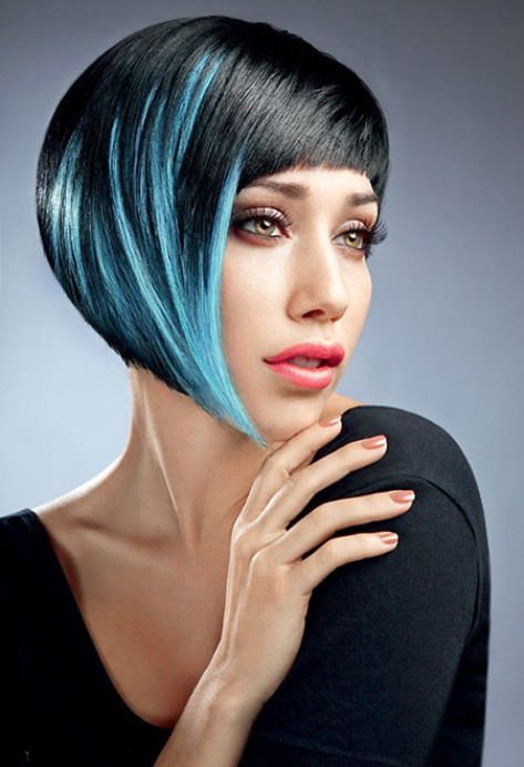 Be Bold with Blue short haircuts