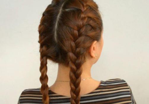 Double French Braid Sporty Hairstyles for Women