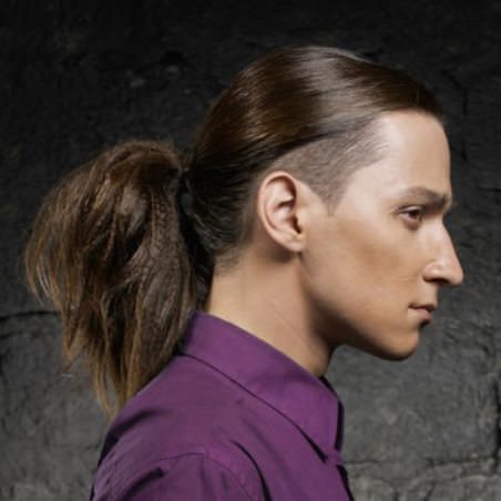 With a Pony Tail Undercut Hairstyles for Men