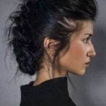 Reverse Braid with a Poof Mid Length Hairstyles