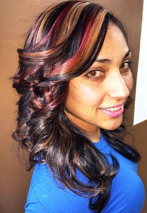 Caramel with Red caramel highlights for women