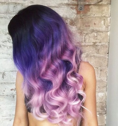 With Lighter Ends Lavender Ombre Hair and Purple Ombre