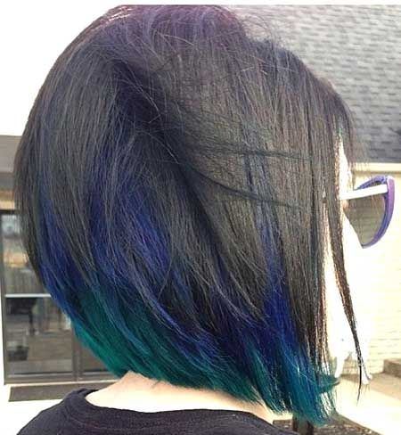 The Peacock Color Short Bob Hairstyles