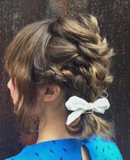 All- in-one Updo- Braids for short hair