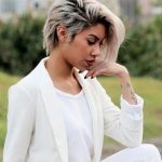 Ash blonde hair looks Pixie with Dark Roots